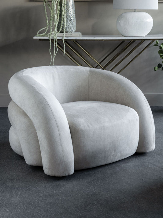 Ruvo Snug Cream Accent Chair