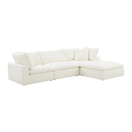 modular corner sofa with footstool extension offering adaptable configuration and deep cushioned comfort