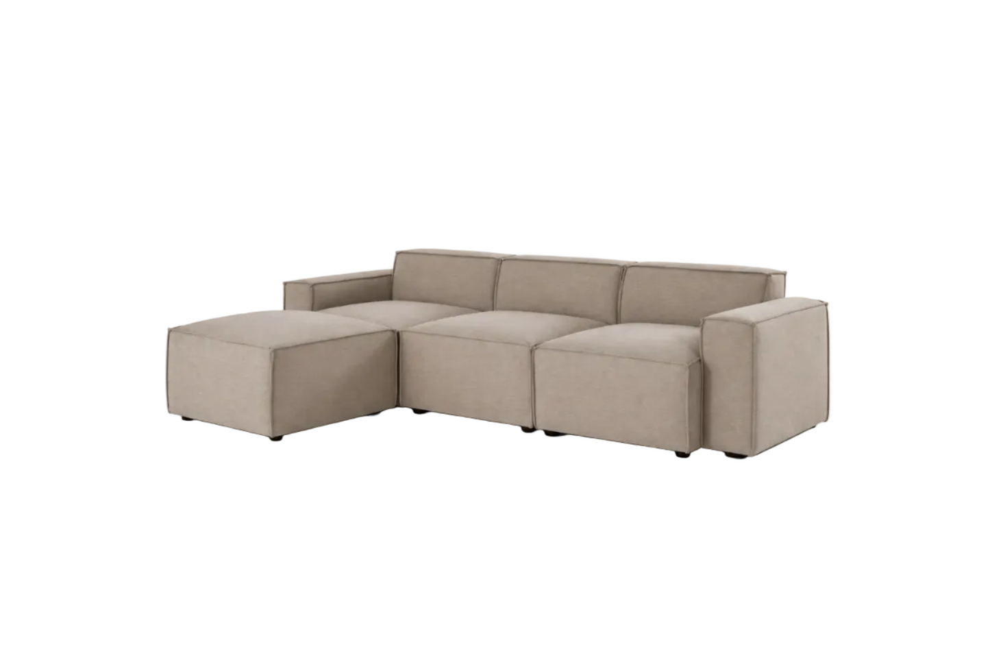 spacious modular sofa with chaise extension and plush seating for modern living room