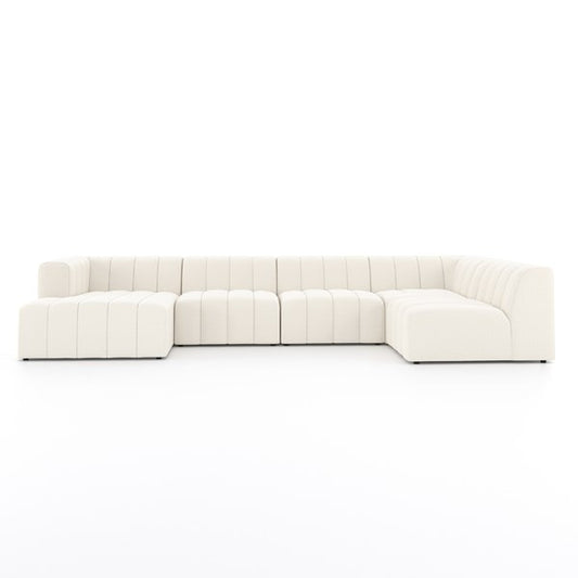 modern modular sofa with extended chaise and clean lines