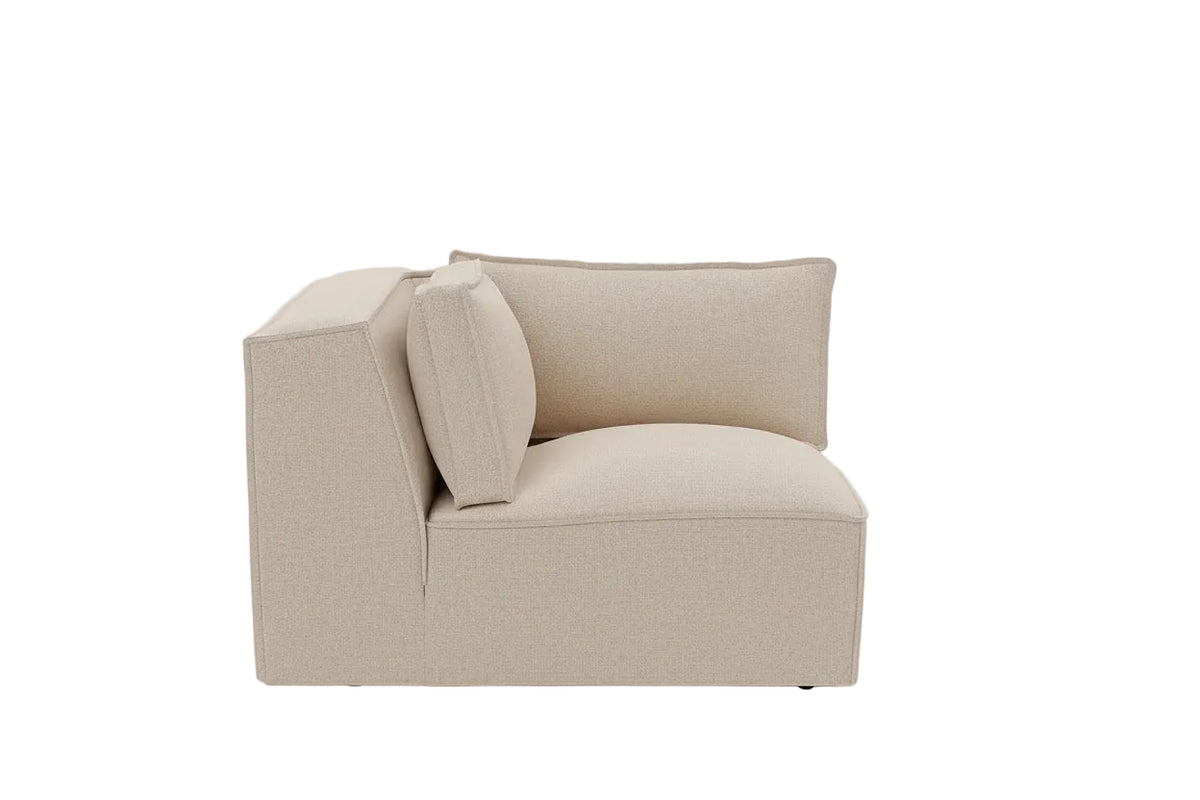 comfortable corner seating unit with soft upholstery