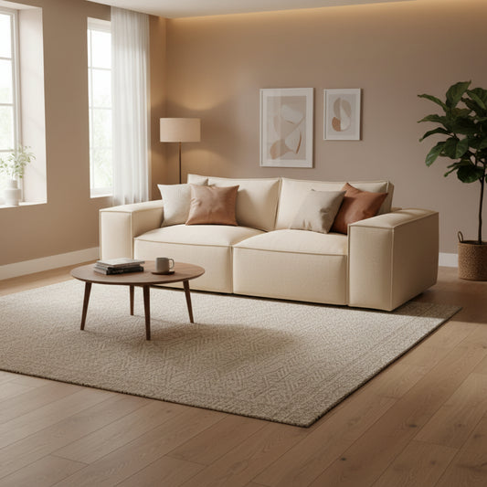 comfortable modular sofa with clean lines and plush cushions