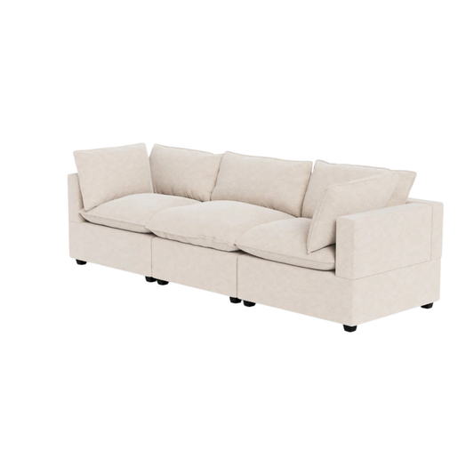 modern Poka 3 seat sofa with deep cushions in contemporary living room