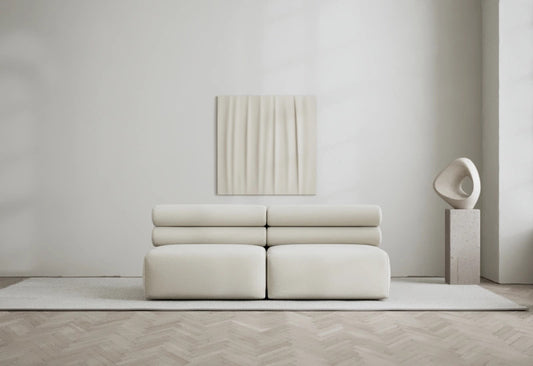Roma 2 seater sofa with deep cushions and minimalist modern styling