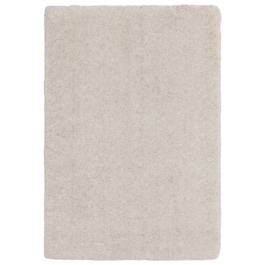 The Rosera Off White Hand Woven Rug is shown in a full top-down view on a clean white background, highlighting its soft neutral tone, artisanal weave, and balanced handcrafted structure.