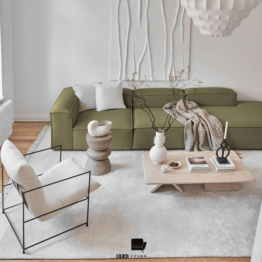green modular couch