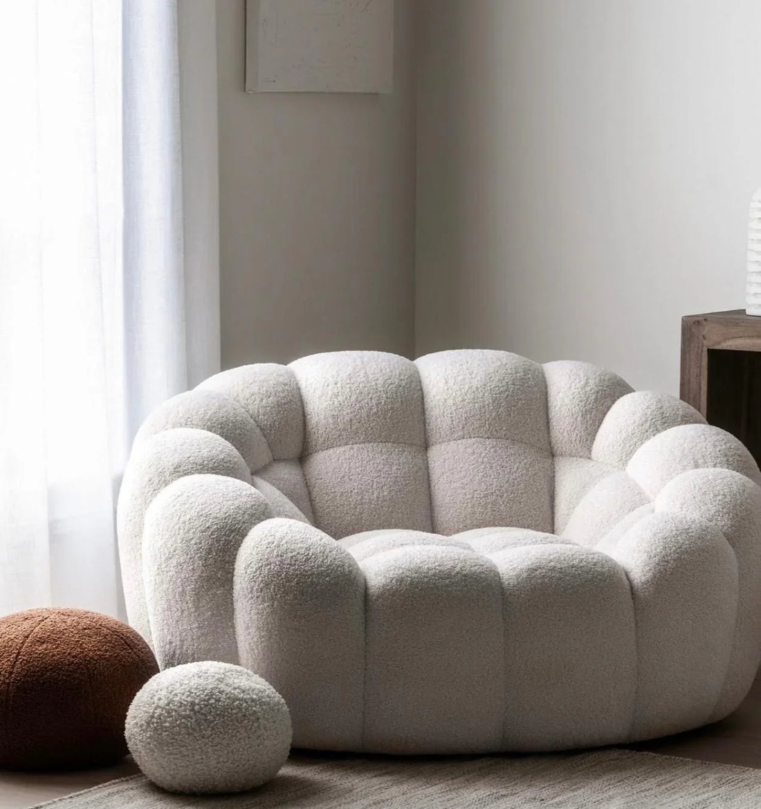Cream love seat