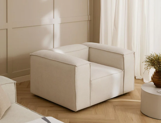 cream armchair