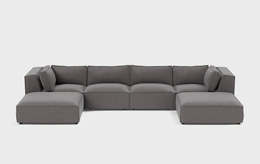 large grey u shaped sofa