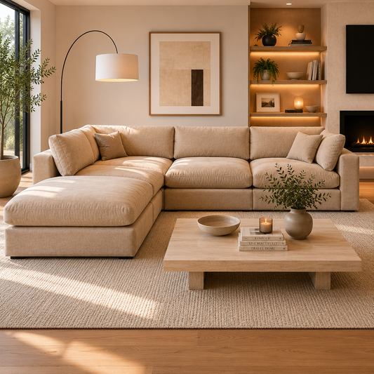Ex Demo OPA Cloud Modular L Shape Open End Sofa + Footstool - (£600 Fabric Option!)