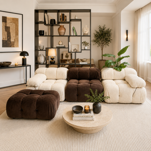 Ex Demo Storm Boucle 3 Seat Sofa + Stool (10-14 Days)