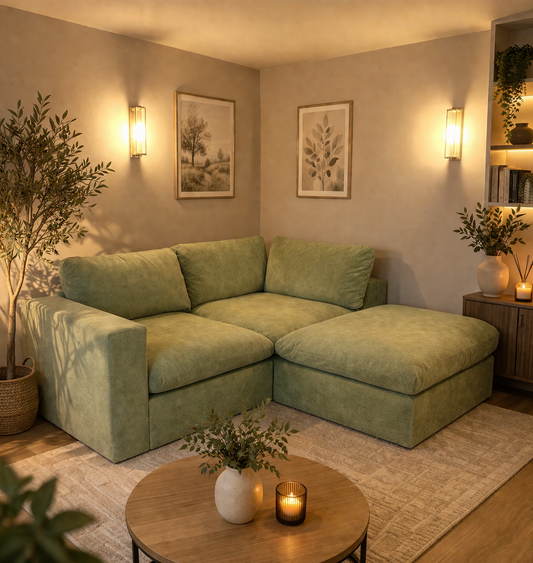 Ex Demo Cloud Medium Sofa + Footstool - (£700 Fabric Option!)