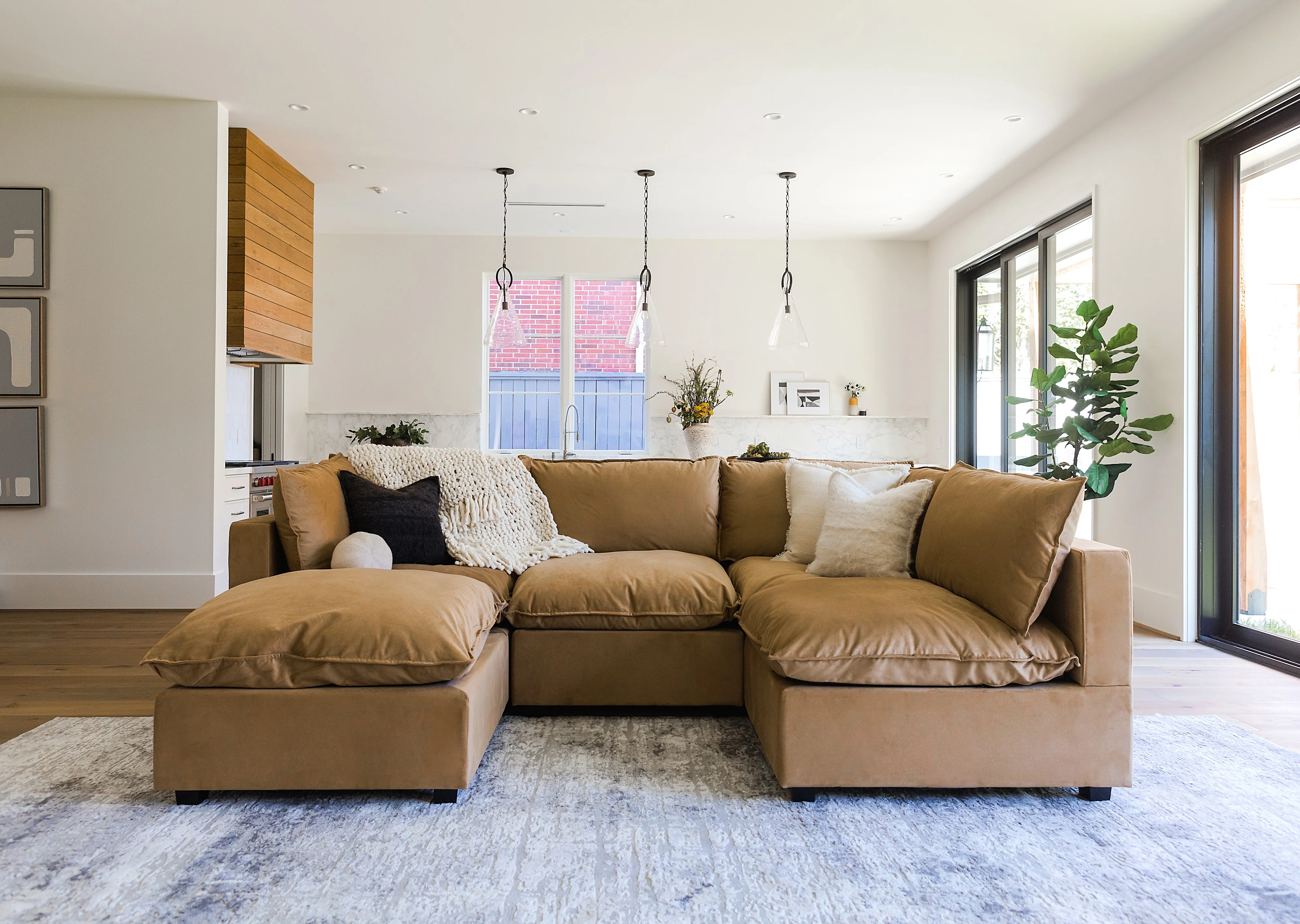 Poka L Shape Open End Modular Sofa + Footstool