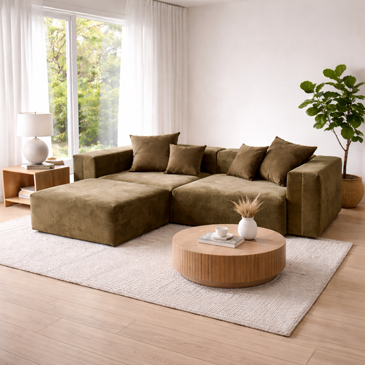 Ex Demo Lusto Modular 2 Seater Sofa + Footstool
