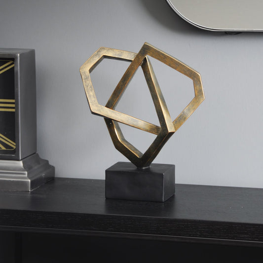 Tobi Antique Bronze Cubist Sculpture