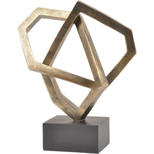 Tobi Antique Bronze Cubist Sculpture