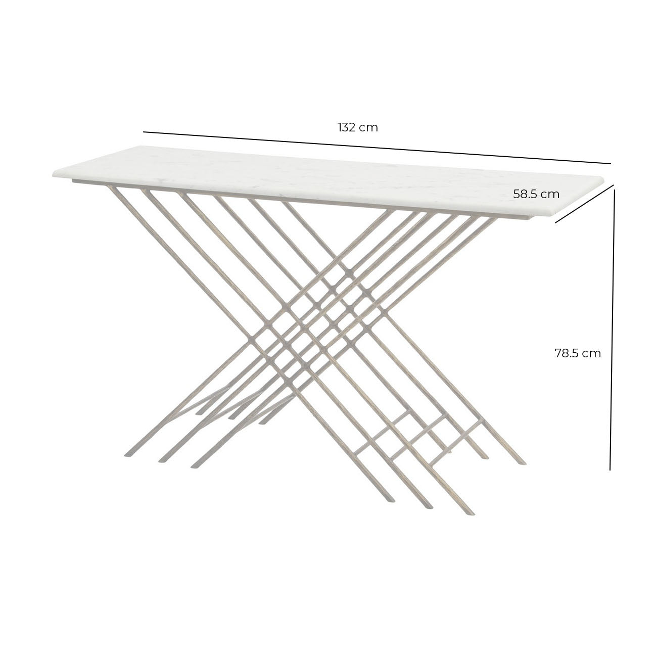 NORA White Marble And Antique Gold Console Table