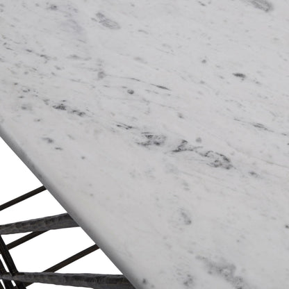 NORA White Marble And Antique Gold Console Table