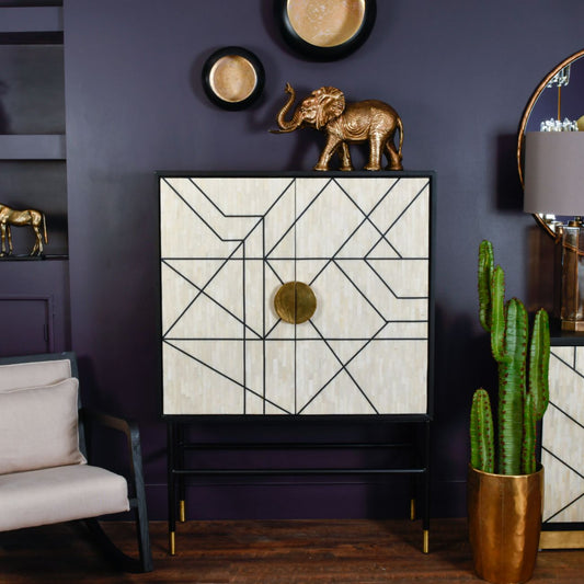 VELORA Bone Bar Cabinet