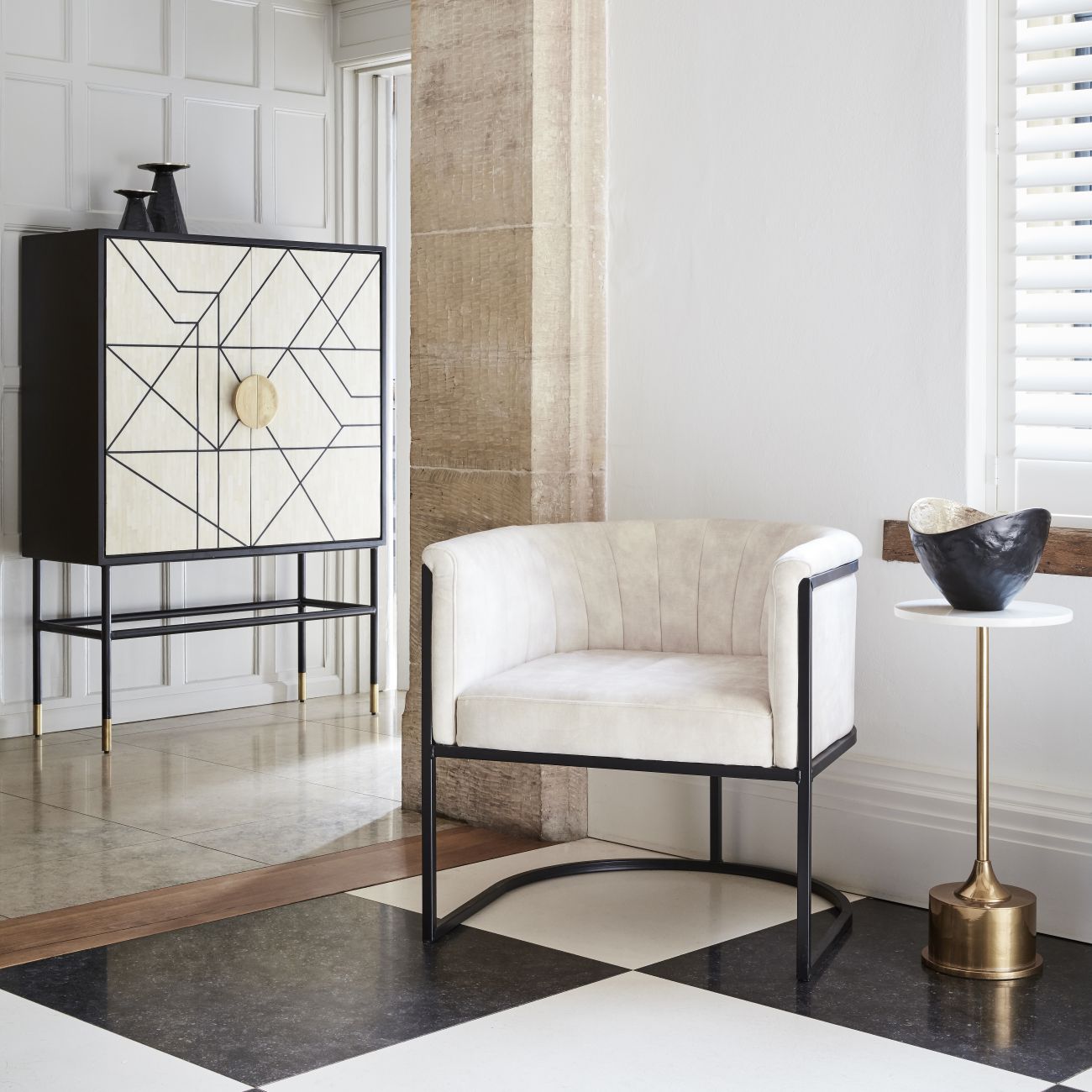 VELORA Bone Bar Cabinet