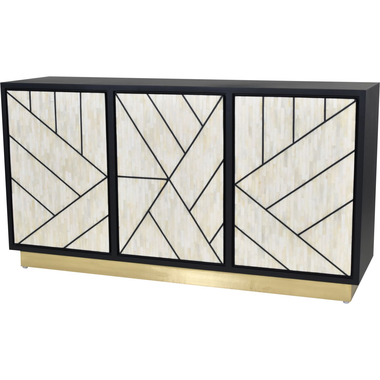 Milano Abstract 3 Door Cabinet with Bone Inlay