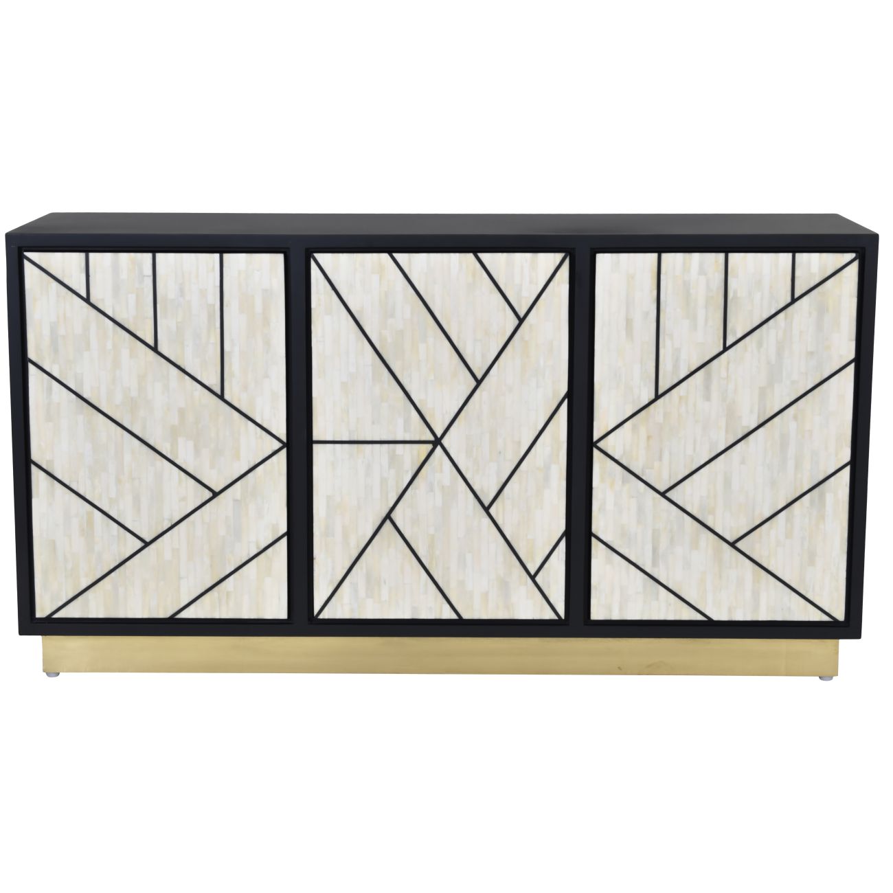 Milano Abstract 3 Door Cabinet with Bone Inlay