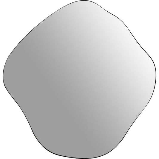 Filo Metal Framed Mirror Oak Wood Finish 59x61cm