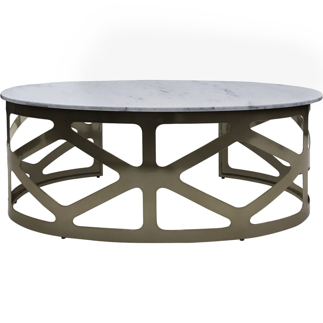 KOZU Coffee Table Metallic Black Nickel Finish with Grey Marble