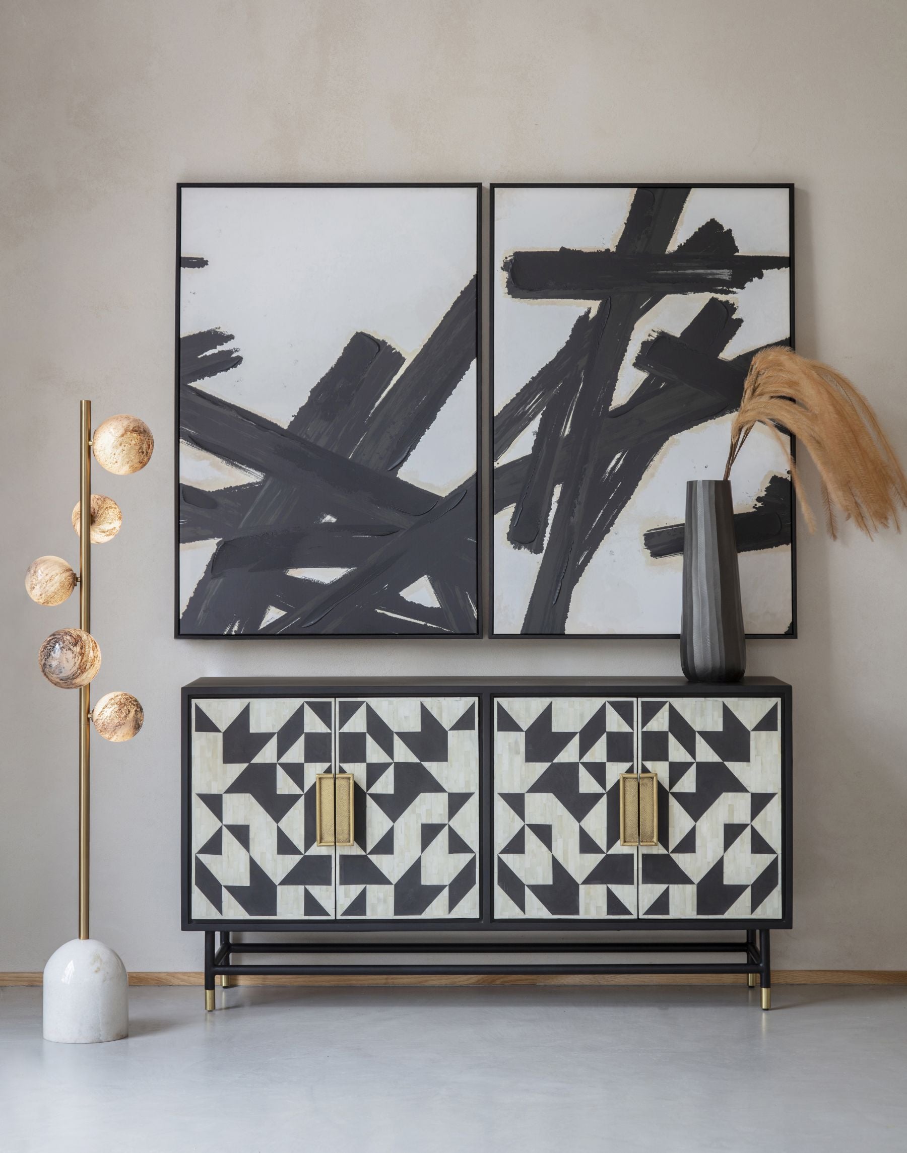 DANTI Bone Inlay Four Door Buffet Cabinet