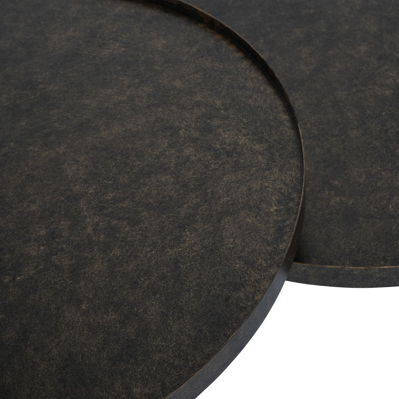 NUSA Set of 2 Iron Coffee Tables in Rustic Antique Gold