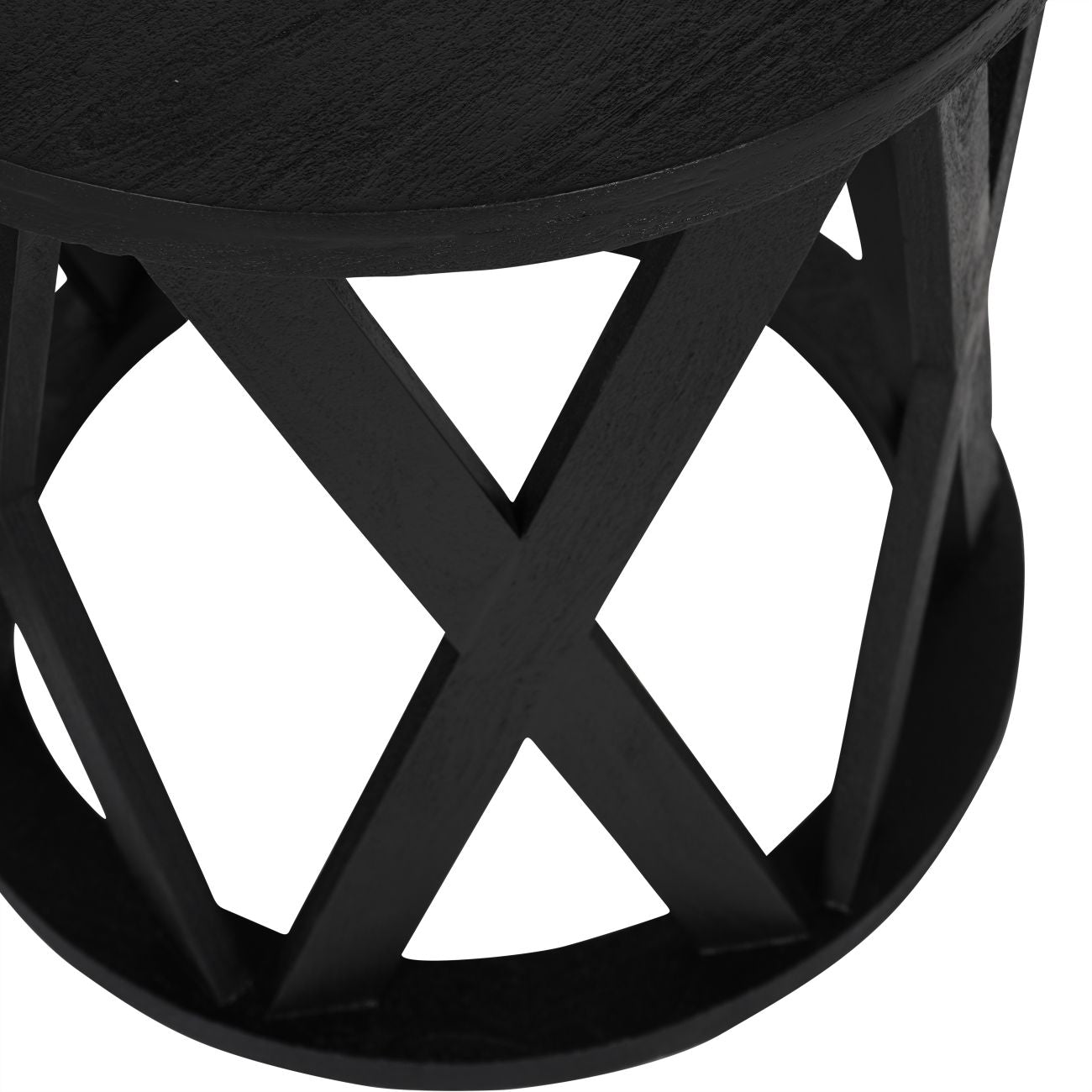 SOLU Solid Wooden Set of 2 Nesting Side Tables in Black