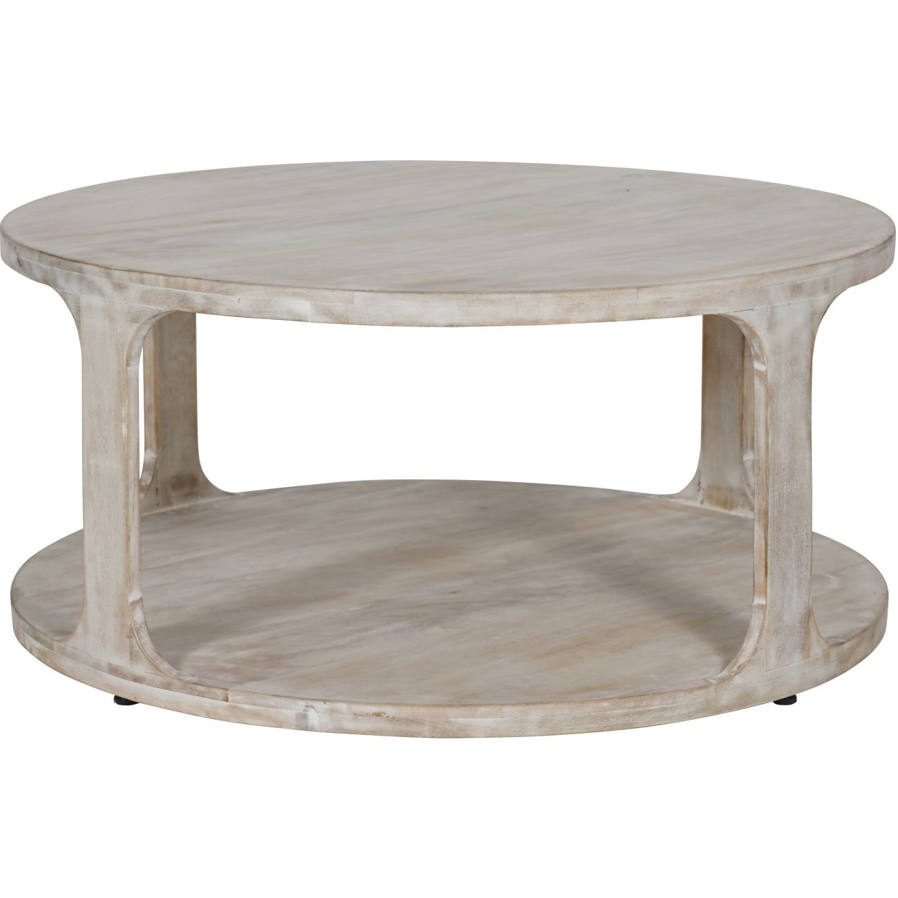 NOYAN Solid Carved Wooden Coffee Table in Whitewash Finish