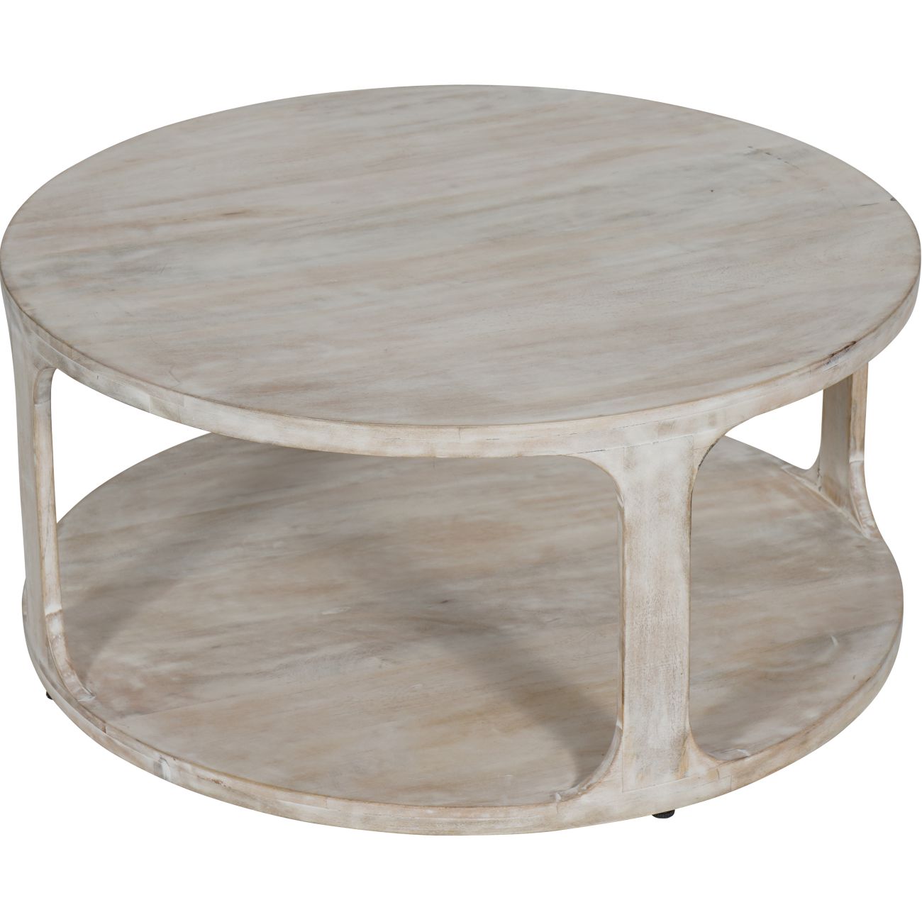 NOYAN Solid Carved Wooden Coffee Table in Whitewash Finish