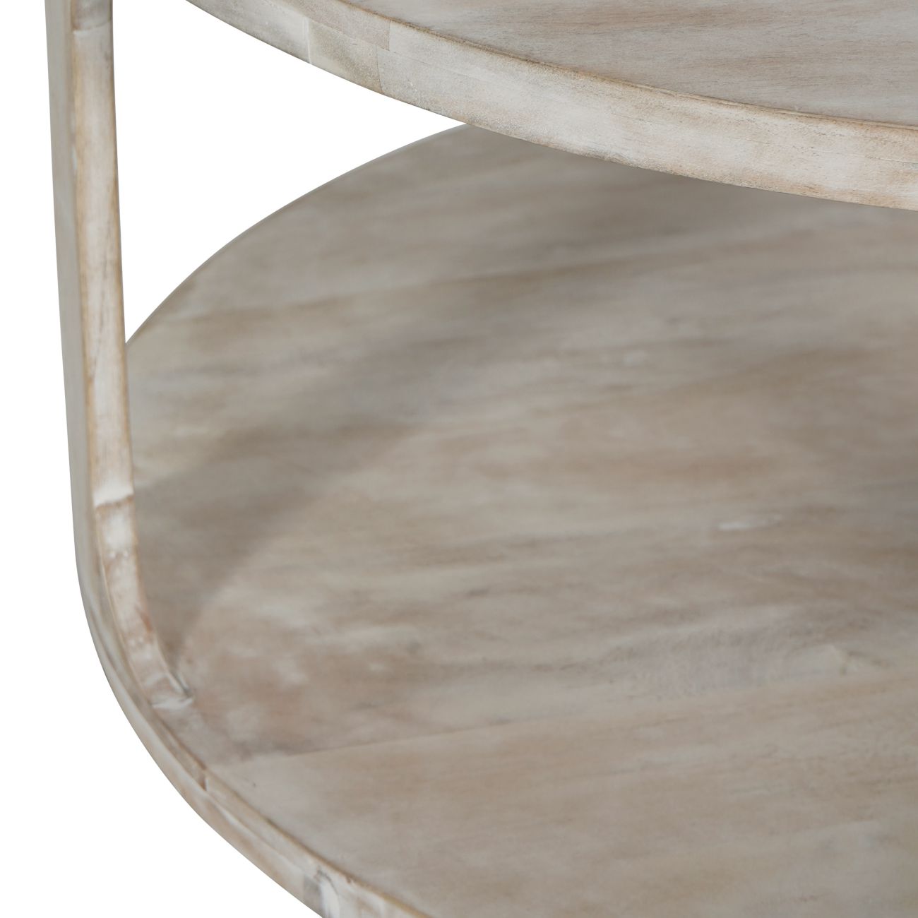 NOYAN Solid Carved Wooden Coffee Table in Whitewash Finish