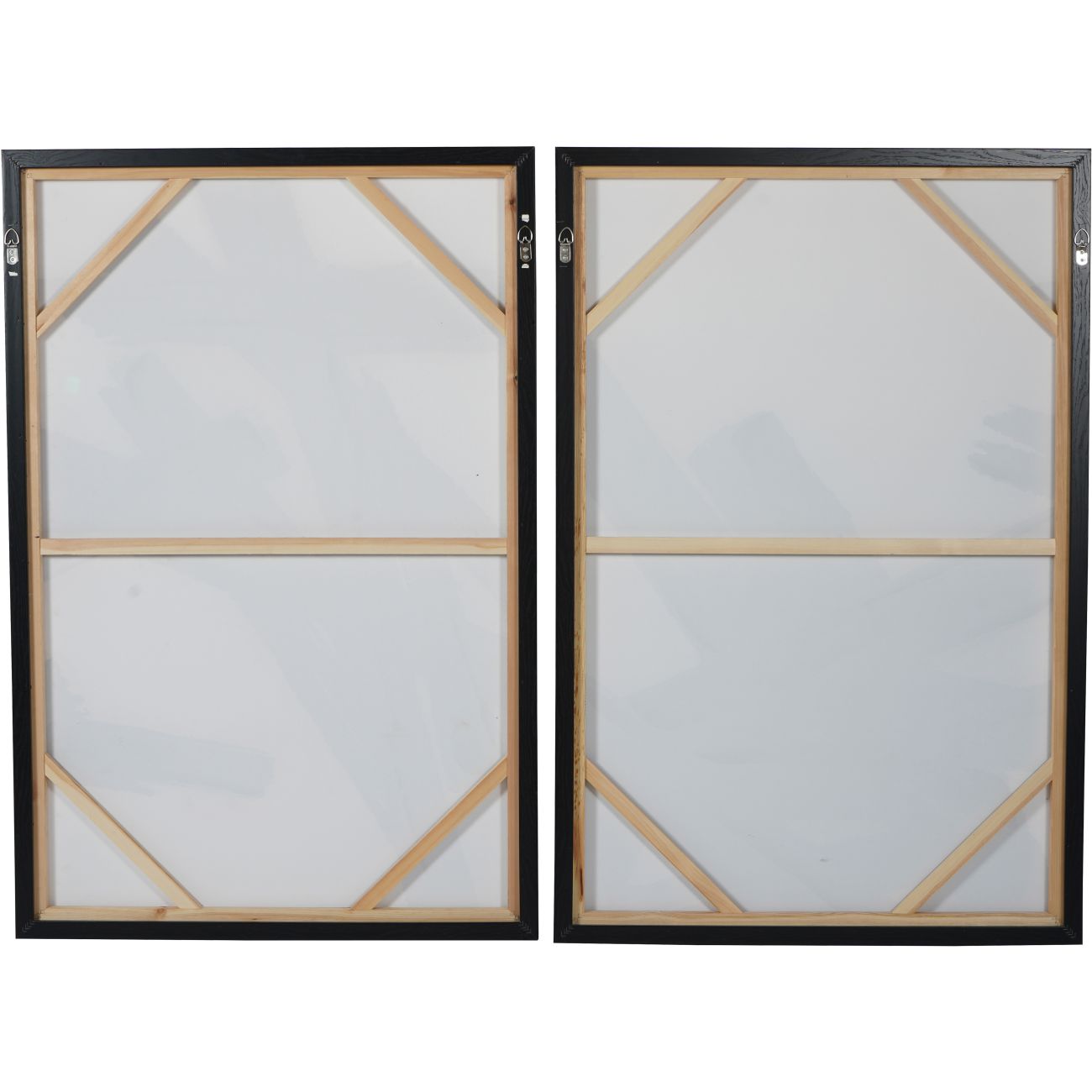 AURA Brushstrokes Off White Set of 2 Framed Canvas Wall Art
