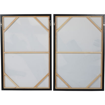 AURA Brushstrokes Off White Set of 2 Framed Canvas Wall Art
