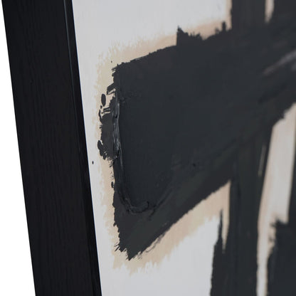 AURA Brushstrokes Off White Set of 2 Framed Canvas Wall Art