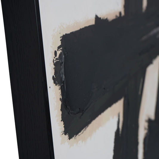 AURA Brushstrokes Off White Set of 2 Framed Canvas Wall Art