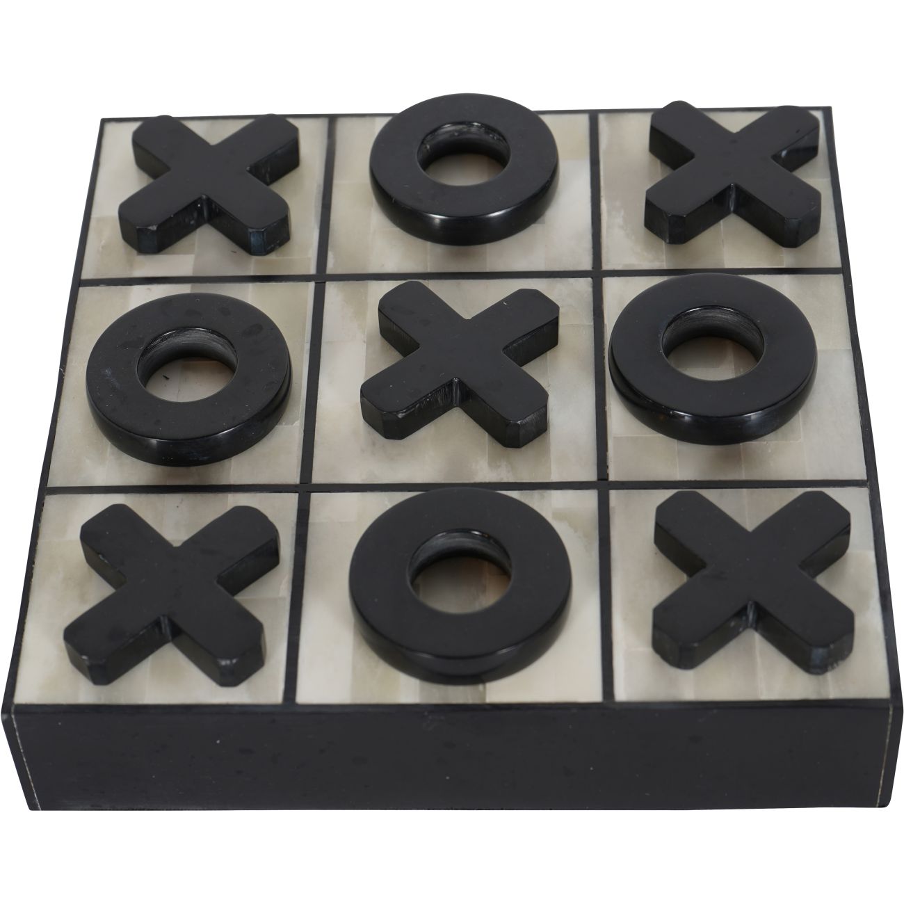 Hanson Off White and Black Bone Inlay Noughts and Crosses