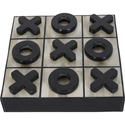 Hanson Off White and Black Bone Inlay Noughts and Crosses