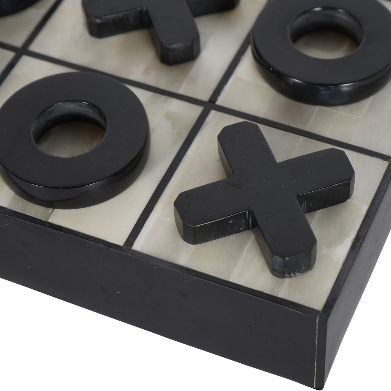 Hanson Off White and Black Bone Inlay Noughts and Crosses