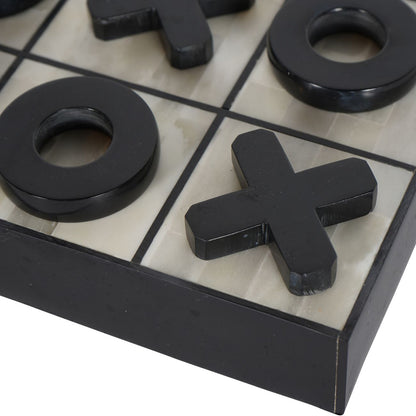 Hanson Off White and Black Bone Inlay Noughts and Crosses