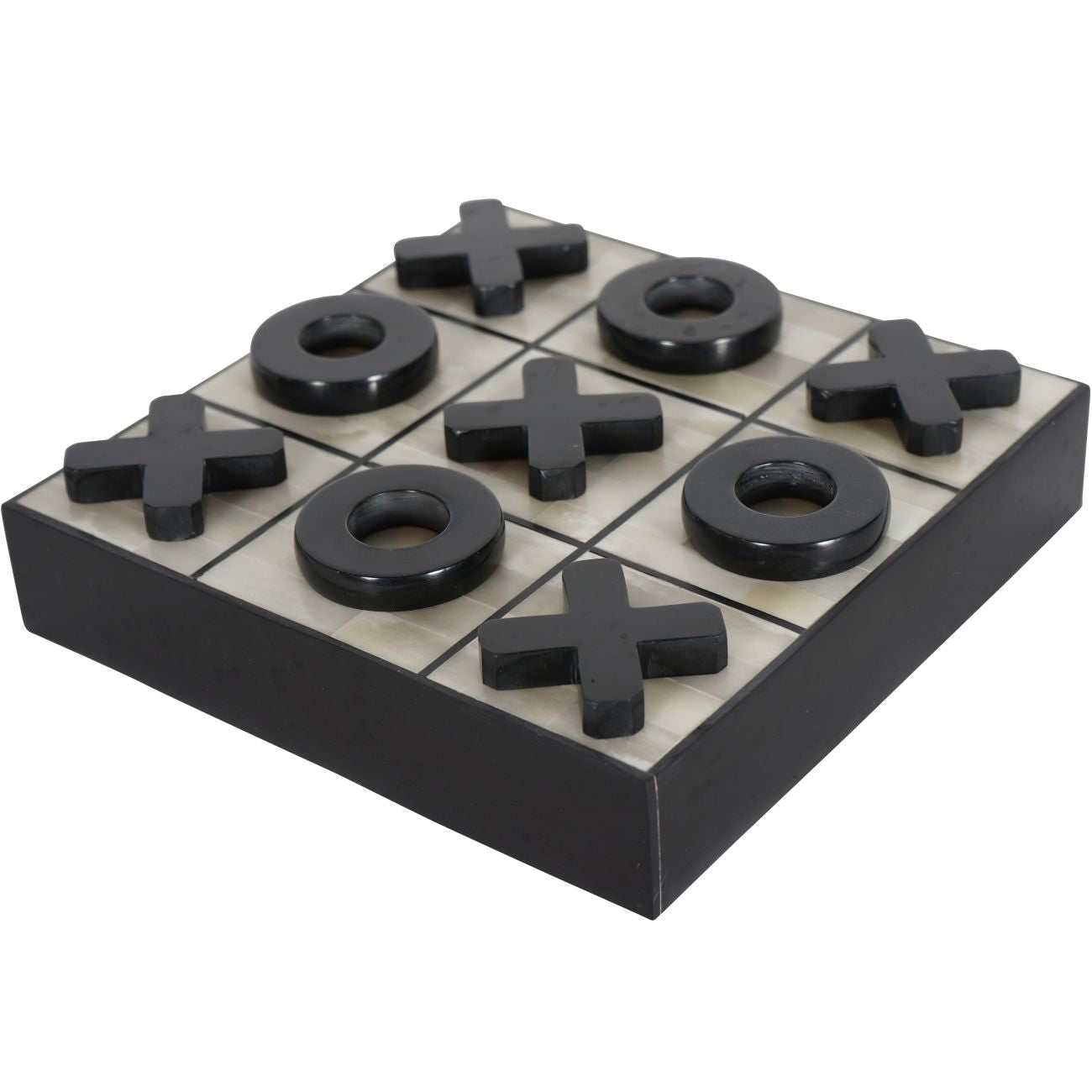 Hanson Off White and Black Bone Inlay Noughts and Crosses