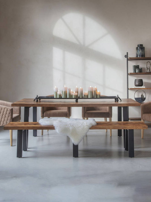 Theron Herringbone Wooden Dining Table