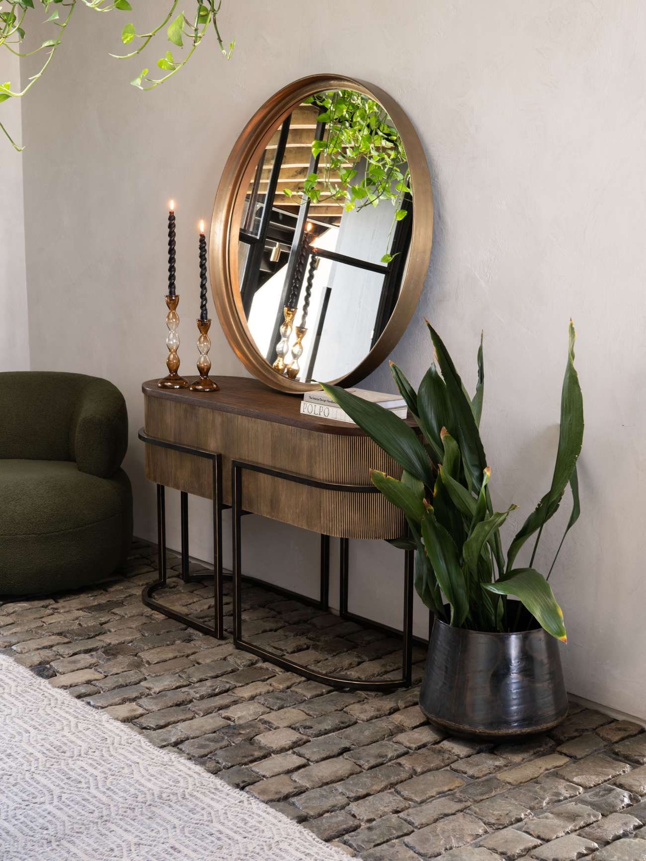 Strata Corrugated Gold Console