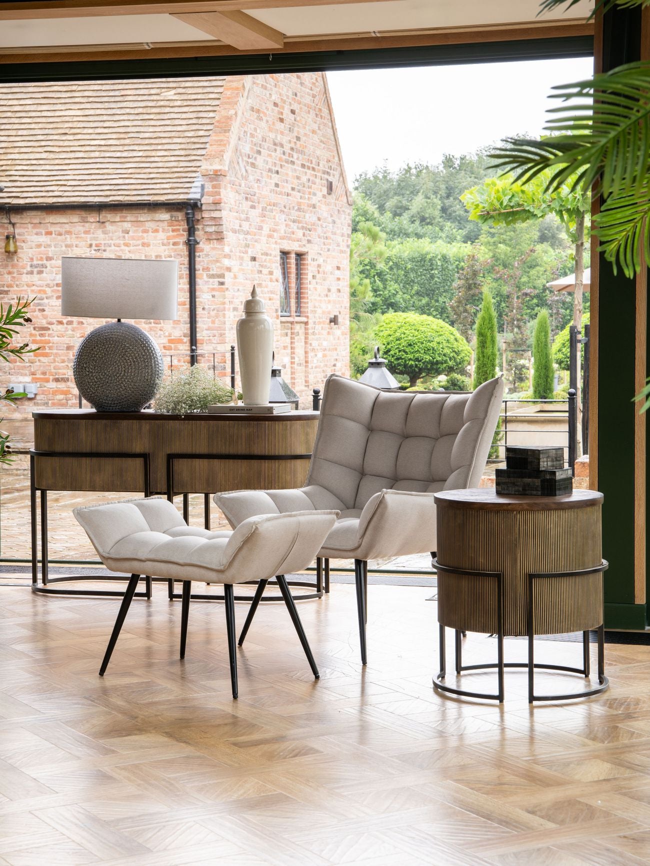 Strata Corrugated Gold Console
