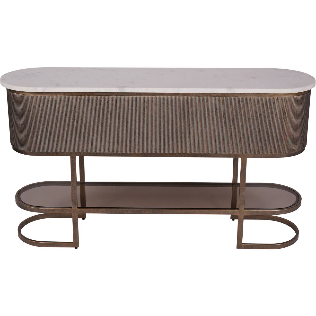 Serafina Aged Gold Console With Shelf