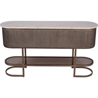Serafina Aged Gold Console With Shelf