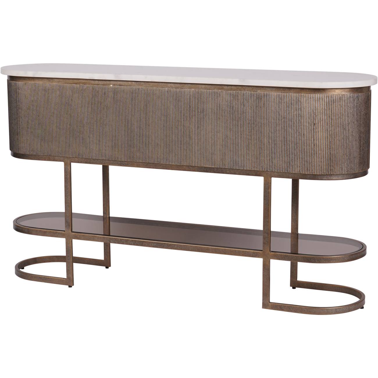 Serafina Aged Gold Console With Shelf