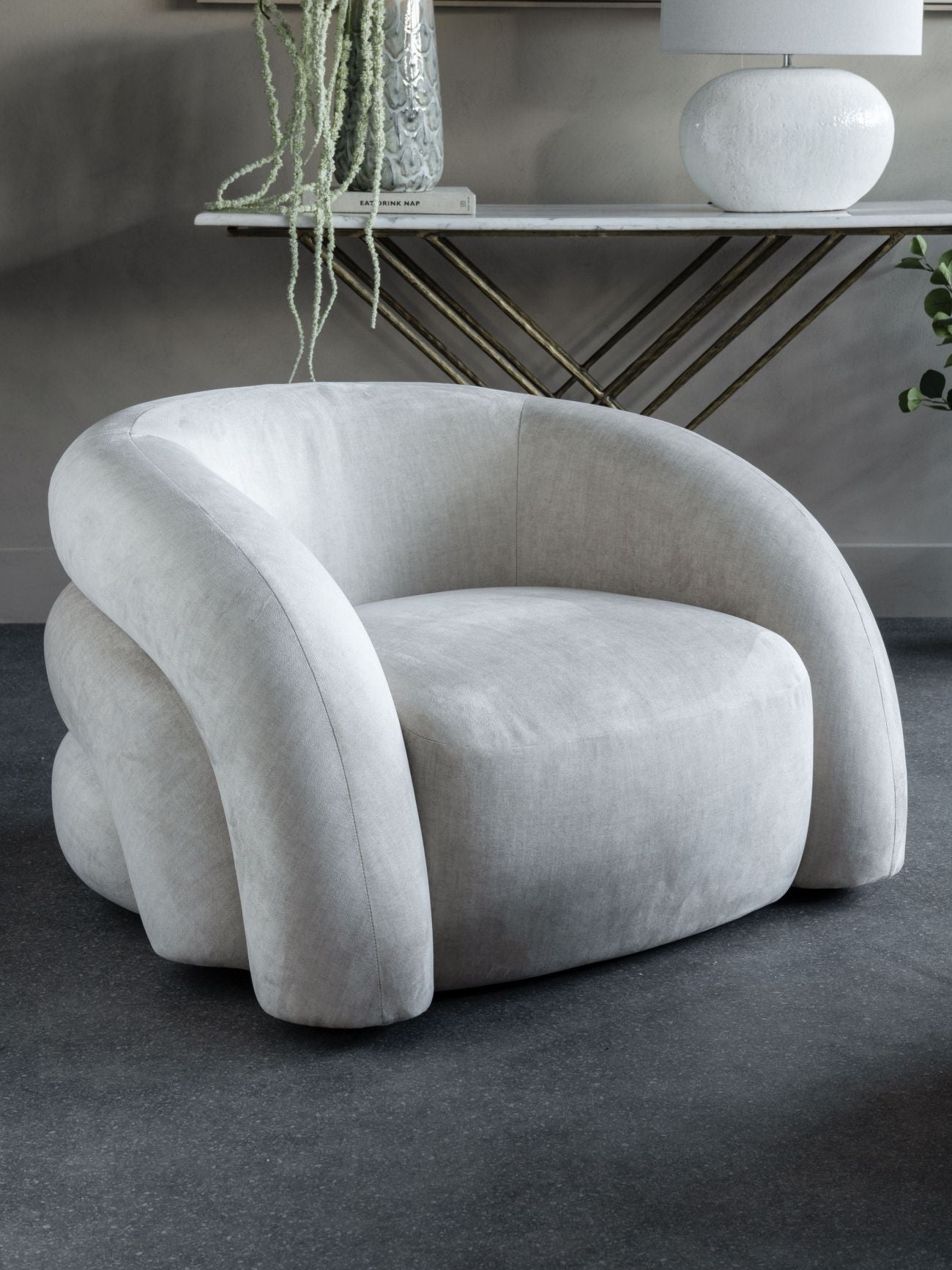 Ruvo Snug Cream Accent Chair